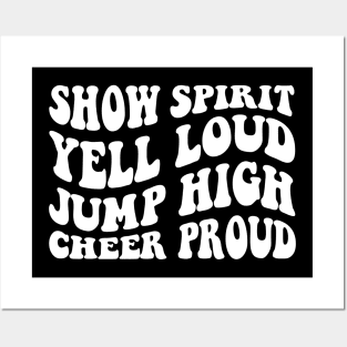 Cheer Mom Shirt, Football Cheer Mama Shirts, Cheer Mom, Cheer, show spirit yell loud jump high cheer proud Cheer Mama T-Shirt , Wavy Stacked Posters and Art